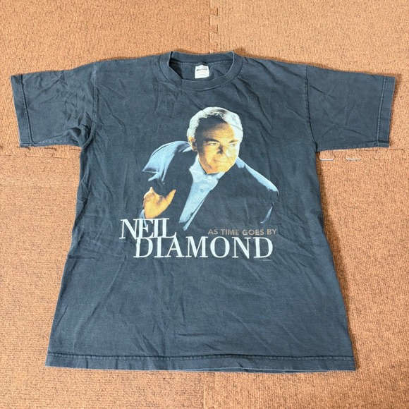 Murina Other - Vintage 1998 Neil Diamond As Time‎ Goes By Tour T-Shirt Mens Large Black Murina